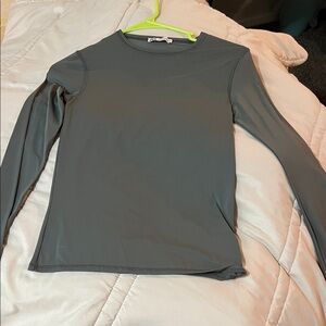 Gray Long Sleeve Top fitted nwot